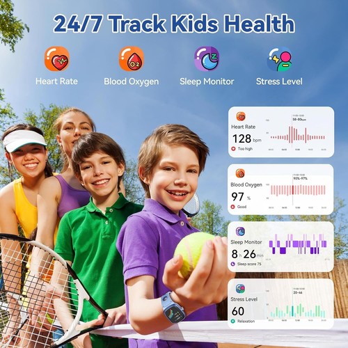 Smartwatch für Kinder mit Schlaf | Gesundheit | Aktivitätstracker, Spiele, Alarm - Bild 8 von 8