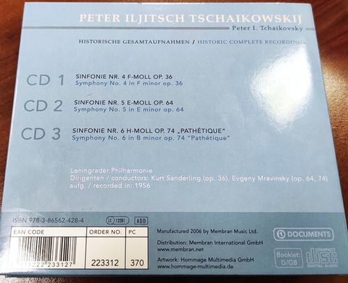 Pyotr Ilyich Tchaikovsky Symphonies 4-6 - CD x 3 - Foto 3 di 3