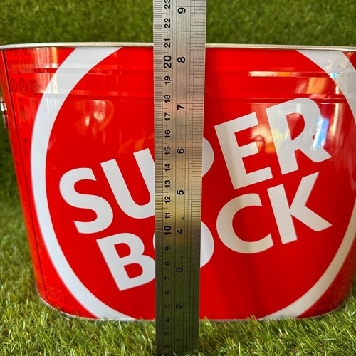 Cubo de hielo rojo Super Bock Portuguese Beer Lager botellas de metal galvanizado para fiestas - Imagen 16 de 16
