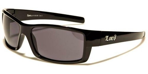 Mens LOCS Designer Black Silver Skull Sunglasses LOC91108 - Picture 6 of 6