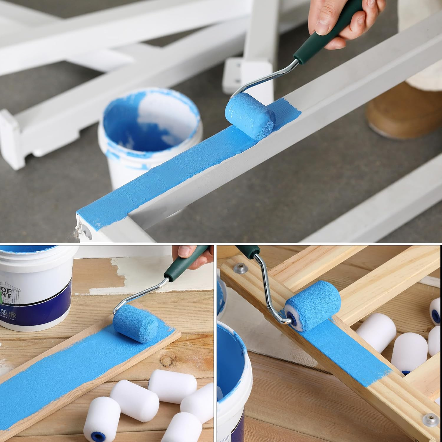 12 Pack 2 inch Paint Roller, Mini Foam Roller, Brush, White High-Density Premium