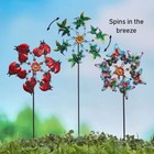 Colorful Metallic Ladybug Hummingbird or Butterfly Wind Spinner Garden Stake