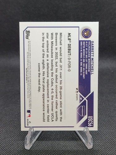 2023 Topps Chrome Update Garrett Mitchell Rookie Debut RC Refractor - Brewers - Picture 2 of 2