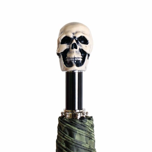 Pasotti Camouflage Skull Handle Folding Umbrella with Gift Box included New - Picture 3 of 7