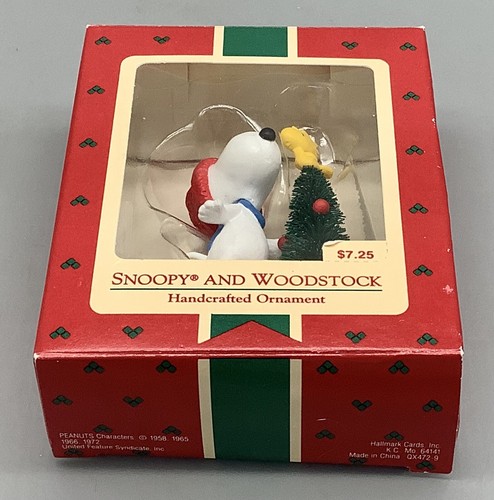 Hallmark Keepsake Ornament 1987 Snoopy & Woodstock Handcrafted QX472-9 Rare - Picture 9 of 10