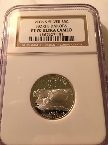 2006-S Silver North Dakota State Quarter NGC PF-70 Ultra Cameo #1199