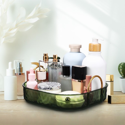 Makeup Organizer Tray Rotatable Storage Tray Vanity Tray Cosmetics Display Case - Picture 5 of 11