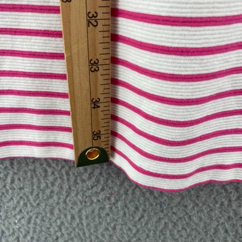 Talbots Dress Women 10 Petite Pink Striped Ribbed Shift Sleeveless Mini Stretch* - Picture 9 of 11