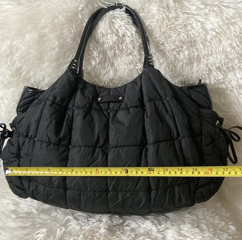 Kate Spade Baby Diaper Bag Quilted Black and travel changing pad - Picture 3 of 24