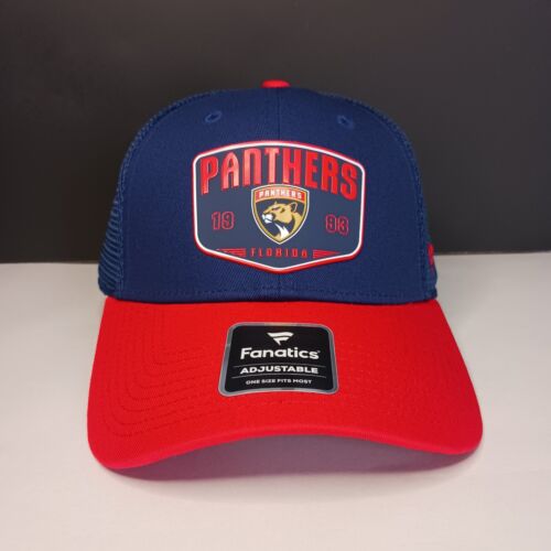 Fanatics Florida Panthers Hat Cap Mens Snapback Adjustable NHL Blue Red OSFM New - Picture 3 of 10