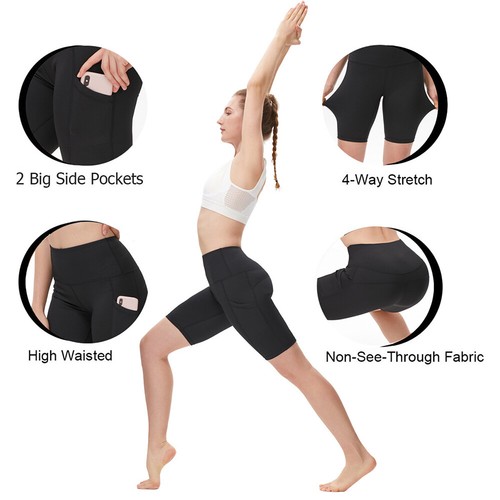 Hot Pants Women Sports Yoga Shorts Legging Fitness Workout Exercise High Waist - Picture 4 of 13