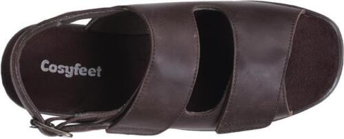 Cosyfeet Mens Sandals Boris Wide Fit 3H Width Brown UK Sizes 6 to 13 Extra Roomy - Picture 4 of 6