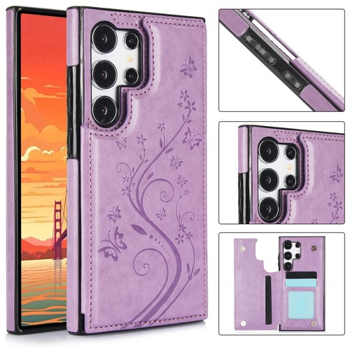 PU Leather Wallet Case Cover with Card Slots Pattern For Samsung Galaxy A-series - Bild 18 von 22