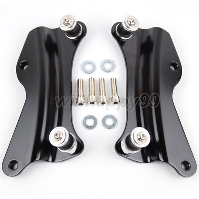 Black 4 Point Docking Hardware Kit For Harley Road King Street Glide 2014-UP
