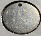 Love Token “ C S E “ on old .925 Silver ? Coin ? 19mm / Altered Coins / A002