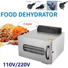 Home Dehydrator Machine 6 Trays Electric Food Fruit Jerky Beef Meat Tea Dryer