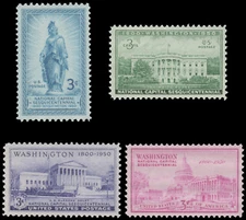 989 - 992 Mint NH 1950 National Capital Sesquicentennial Set of 4 Single Stamps