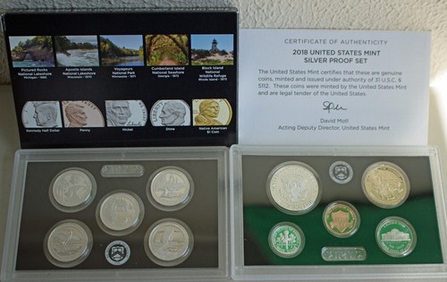 Juego anual de 10 monedas de plata S 2018 a prueba caja original como nuevo y certificado de autenticidad completo - Imagen 2 de 8