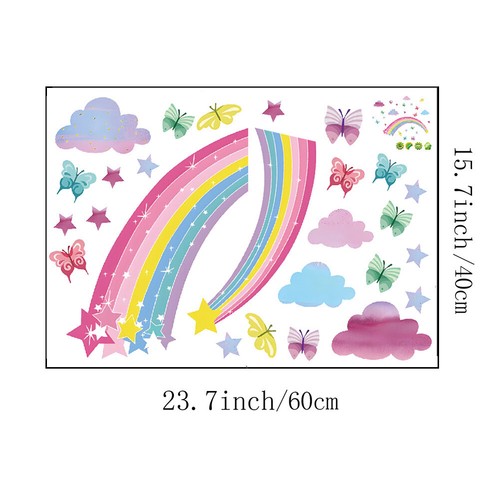 Rainbow Butterfly Wall Sticker Kids Boys Girls Nursery Bedroom Decor Decals - Picture 18 of 31