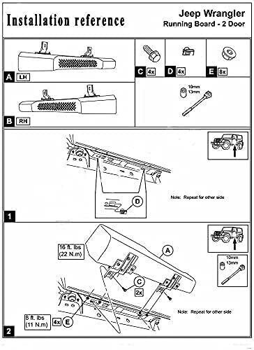 Fits for 2007-2018 Jeep Wrangler JK 2D Side Steps Pedal Nerf Bar Running Boards - Picture 7 of 7