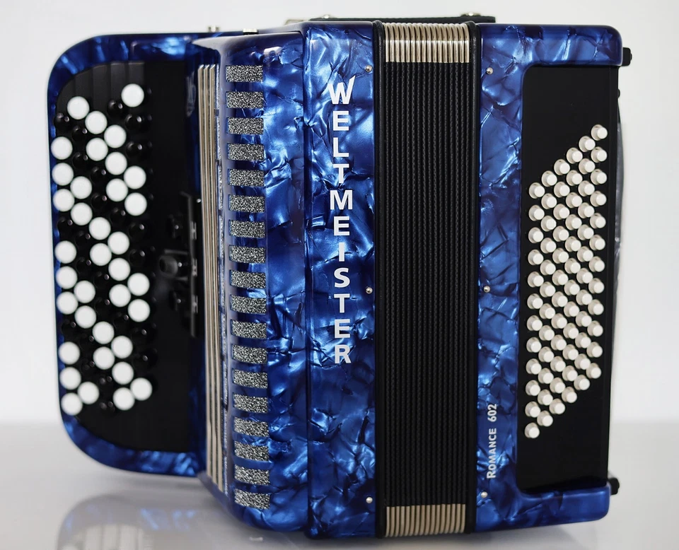 Nuevo 5 Filas Weltmeister Romance 602 Botón Acordeón 72 Bajo Hecho en Alemania Foto 3 de 4