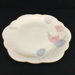 VTG-Wellington-Cake-Plate-by-Mikasa-Swiss-Garden-Bone-China-Floral-CR009-Japan