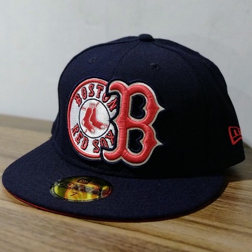 BOSTON RED SOX NEW ERA 59FIFTY 5950 FITTED HAT CAP SIZE 7 BLUE