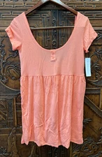 New BCBGeneration Womens Coral Short Sleeve Baby Doll Night Gown, S-Xmall