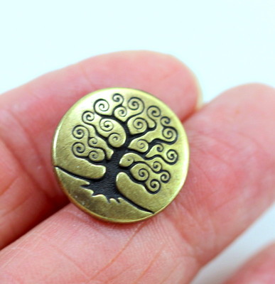 TierraCast Tree of Life Buttons 4 Pieces 6218 Antiqued Copper Plated