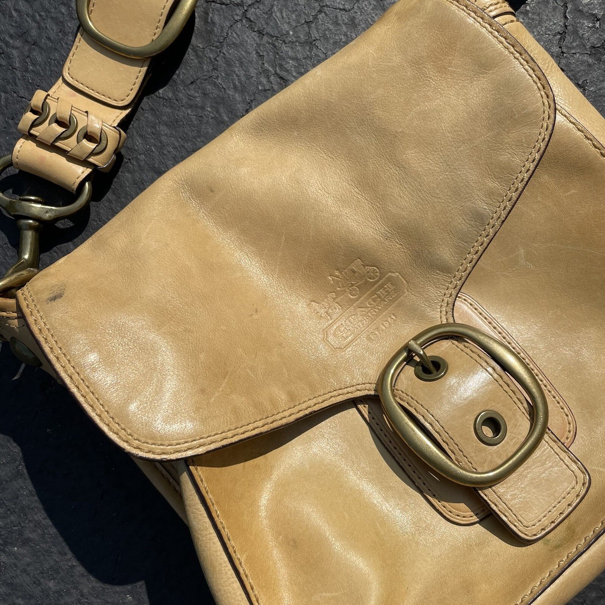 Vintage Coach Bleecker Legacy Tattersall Flap Buckle Bag