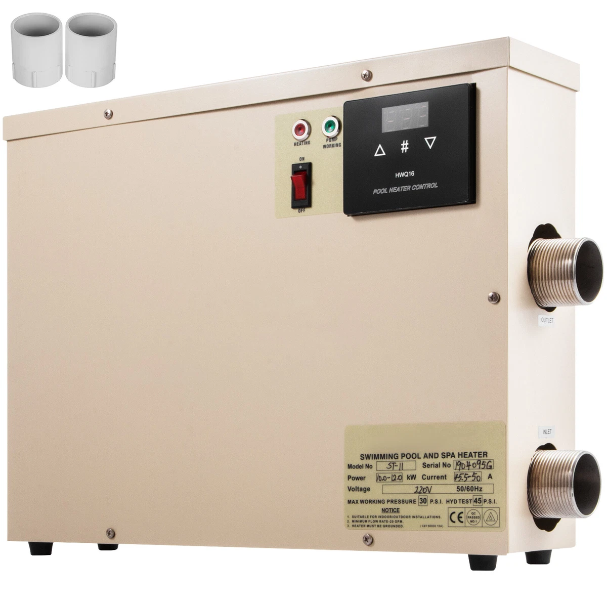 VEVOR 11KW 240V Electric Swimming Pool Heater Hot Tub Thermostat SPA Heater  | eBay