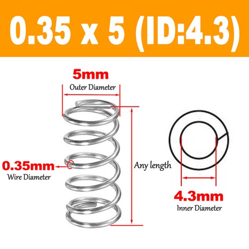 304 Steel Compression Spring 0.35 mm Wire Diameter,od: 2 mm - 8 mm   (L:5-50 mm) - Picture 25 of 28