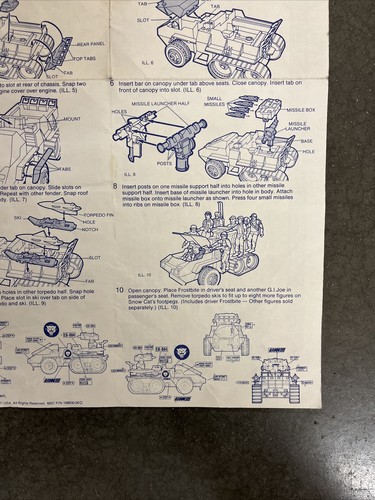 GI Joe SNOW CAT Blueprint Instructions 1985 Hasbro - Picture 7 of 9