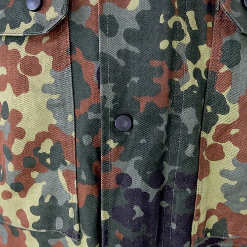 German Bundeswehr Flecktarn Camo Military Parka Jacket GR12 L Tall Hood Woodland - Picture 8 of 11