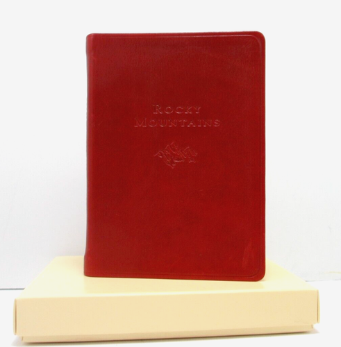 Rocky Mountains Guide Travel Journal 6" Leather Bound Softcover Orvis Red - Picture 2 of 11