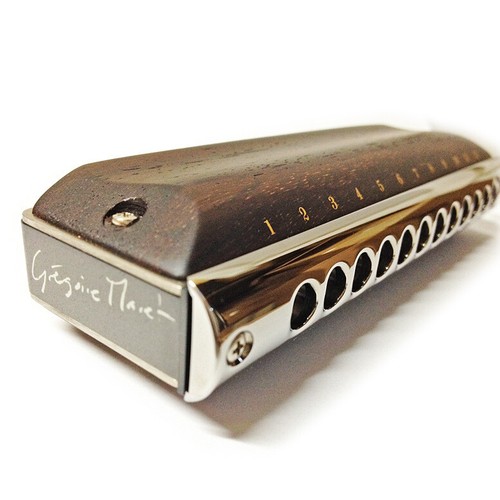SUZUKI G-48W Gregoire Maret Wooden cover 12 holes 48 sounds Chromatic Harmonica - Picture 3 of 4
