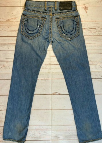 TRUE RELIGION Logan Super T Jeans Womens USA Blue 32X33 Button Fly thick Stich - Picture 2 of 8