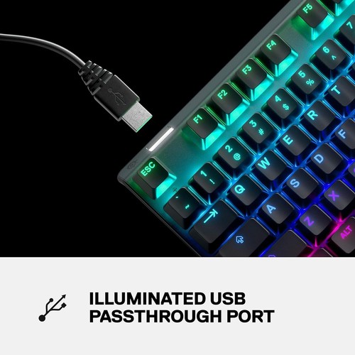 Gaming Keyboard Pro SteelSeries Apex 7 TKL RGB Blue Switches OLED Media Controls - Picture 6 of 10