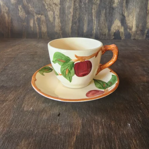 Franciscan Vintage Apple Pattern Coffee Cup And Saucer Made in USA Ships Fast