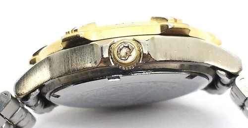 1997 Guess Waterpro Quartz Calendar Gold Plated Stainless Steel Men's Watch - Picture 4 of 6