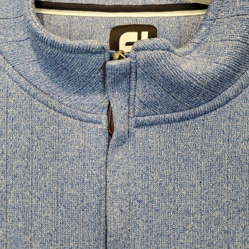 Footjoy Maglione Top Uomo XL Blu Pullover 1/3 Zip Maglia DORNICK HILLS Golf Logo - Foto 8 di 17