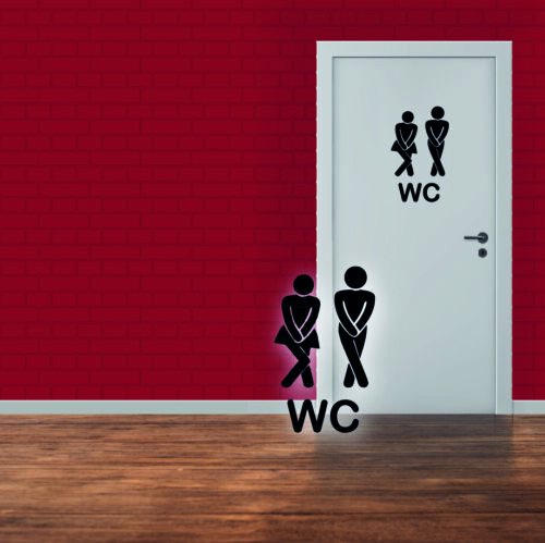  Adesivo porta WC bagno uomo donna adesivo sticker adesivo da parete adesivo da parete - Foto 1 di 5