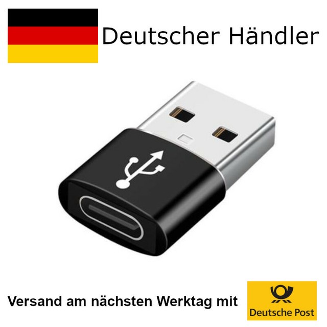 USB A auf USB C Adapter Stecker Ladeadapter Konverter ER8748 USB A auf USB C Adapter Stecker Ladeadapter Konverter ER8748