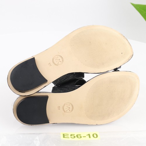 Michael Kors Pratt MK Damen-Sandale Größe 6 schwarz Leder Zehenschlaufe Pantolette Riemen - Bild 10 von 11