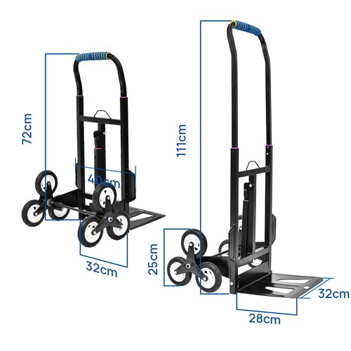 440Lbs Heavy Duty Stair Climbing Cart Folding Hand Truck Dolly w/Back Wheels New - Picture 7 of 8