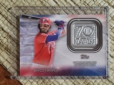 2021 Topps Update Bryce Harper 70th Anniversary Black Logo Patch Card #T70P-BH