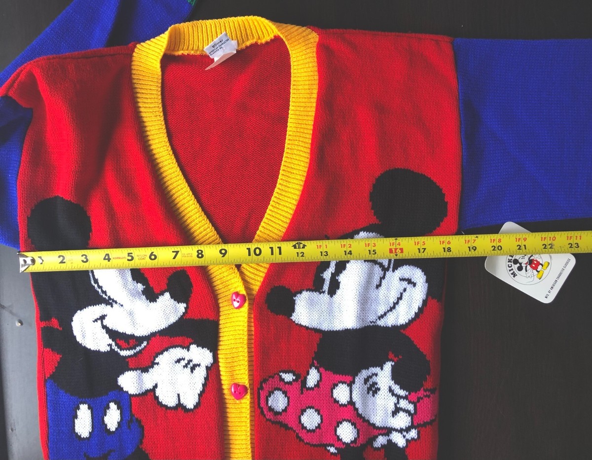 Vintage NWT 90's Mickey Minnie Disney Cardigan Sweater Made