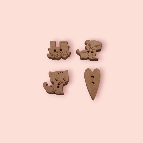 Novelty Wooden Buttons For Baby And Children Many Designs Animals Cars Trains - Picture 3 of 41