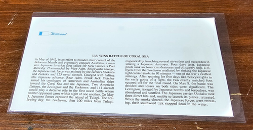 Harold Buell signiert FDC USN Schlacht im Korallenmeer WWII - Bild 3 von 3