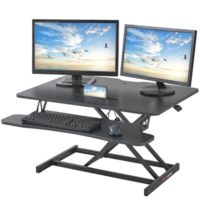 VEVOR Standing Desk Converter 2-Tier Stand up Desk Riser 36'' Adjustable Height